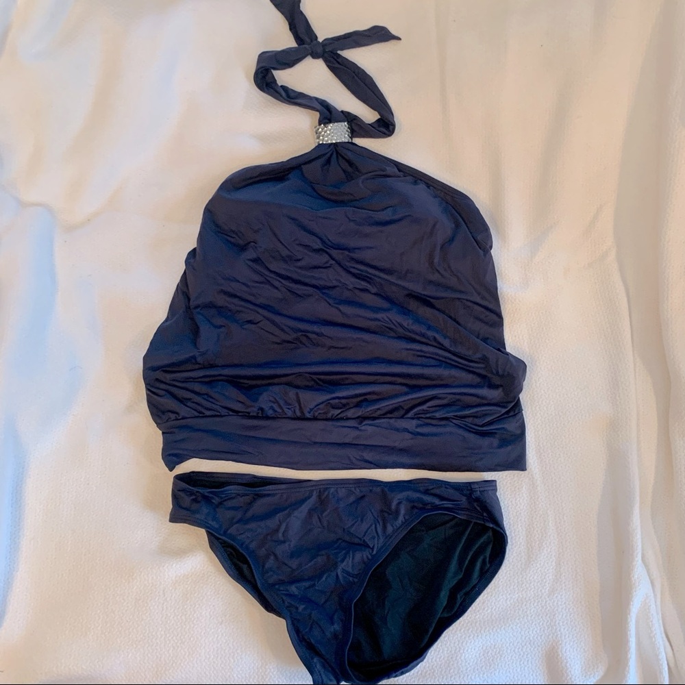 Michael Kors navy blue tankini size L